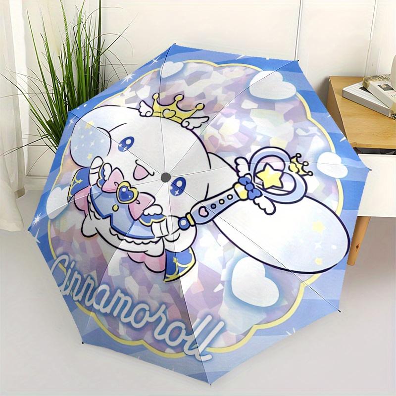 

1pc Magic Cinnamoroll Automatic 3-Fold Cartoon Umbrella Design, Cute Cartoon Pattern, Portable Outdoor Umbrella, Perfect, Holiday Gift for Disney fans