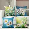 Beautiful Daisy Printed Cushion Covers for Home Decor Polyester Pillowcase, Sofa Decorative Cushion Cov Headboard Pillow