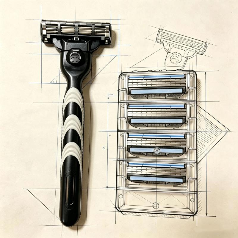 Mens Manual Shaving Razor With Non Slip Handle Sharp Smooth Blades Extra Refills For Daily Grooming Home Travel Use