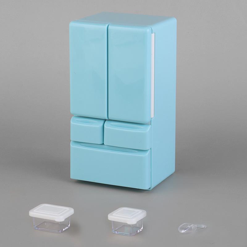 Miniature Dollhouse Double Door Refrigerator 1:12 Scale Kitchen Scene Toy