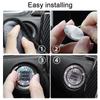 1 Set Ring and Button Car Bling One-Click Start Stop Engine Ignition Sticker Universal Crystal Rhinestone Metal Decor Cover