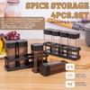 Spice Organizer Set 4-In-1 - Stackable Kitchen Bottles, Airtight Lids For Salt Pepper Baking,Countertop Space Saver Jars