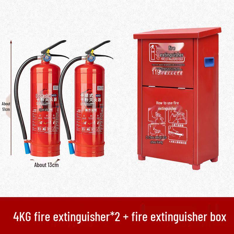2025 Dry Powder Fire Extinguisher Set: 2 Handheld 4kg Units for Commercial Use (3/5/8kg Options Available)