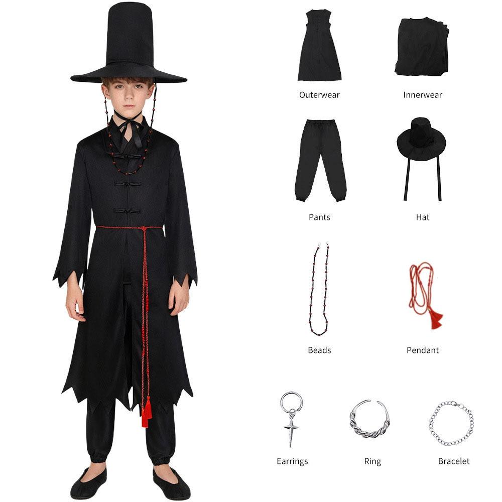 Anime Demon Hunter Saja Boy Jinu Cosplay Costume Kpop Group Singing Korea Style Man Suit Hat Black Y2K Gothic Halloween Kpop Cos