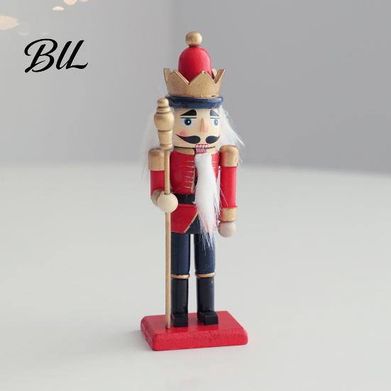 Traditional Nutcracker Statue Wooden Soldier Figurine, Handcrafted Solid Wood Christmas Tabletop Ornament Decorative for Holiday Desk And Bookshelf