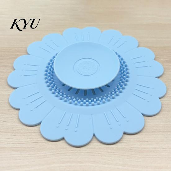 Universal Basin Stopper Sunflower Silicone Floor Drain Mat, Bionic Petal Design Anti-Clog Sink Filter Mesh Hair Filter, Odor-Proof Drainage Protector