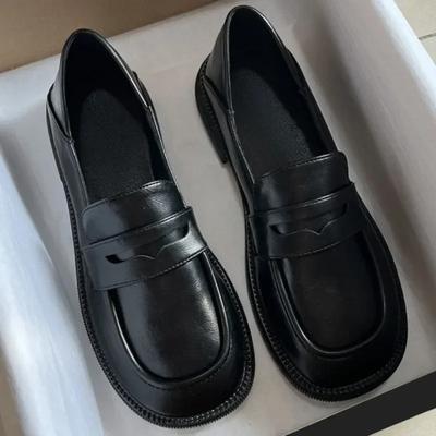 Loafers British Style Leather Shoes Women Soft Sole Wear-resistant Comfort Low Heel Fashion Size 43 Korean Casual Shoes