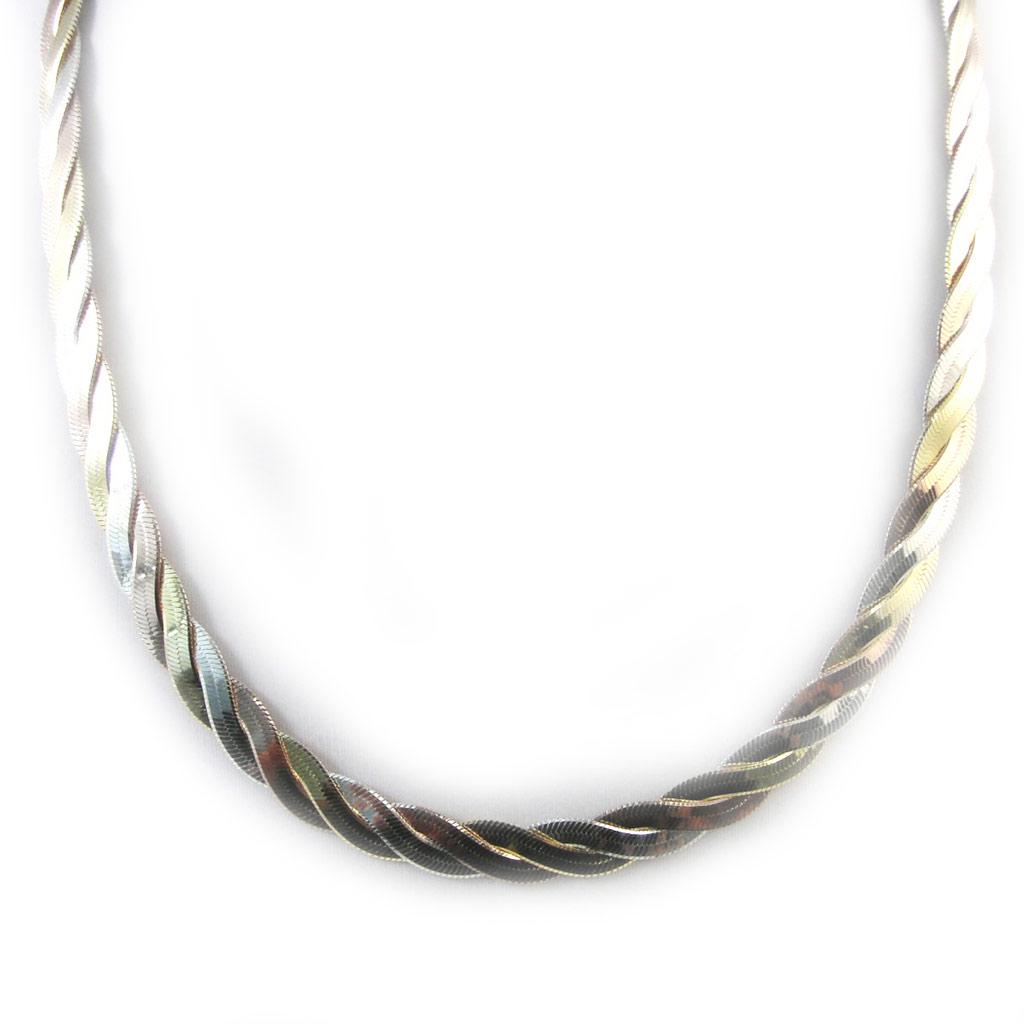 Les Trésors De Lily [G1773] – Dreifarbige „Magic Lianas“-Silberhalskette