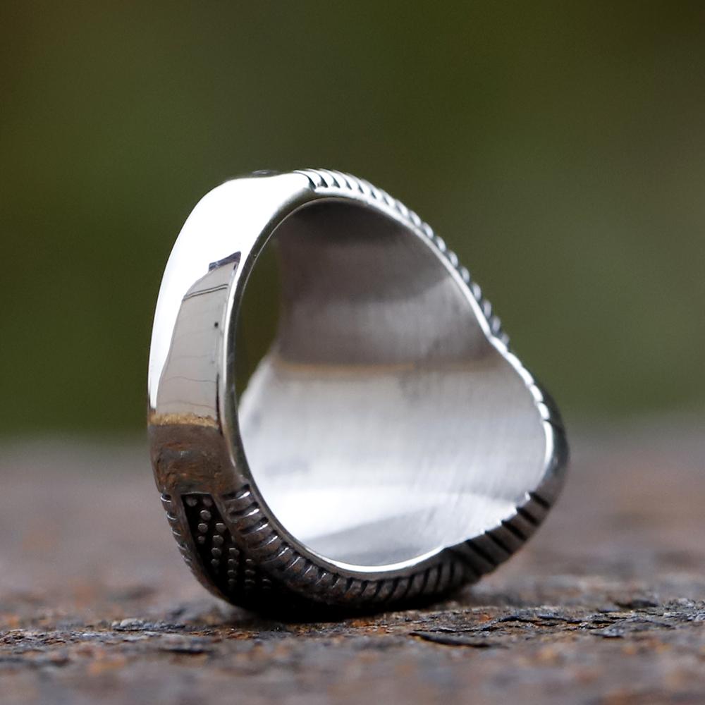 New Fashion Retro Ring Geometric Black Zircon Stone For Anniversary Party Wedding Men's Anels Totem Luxury Jewelry