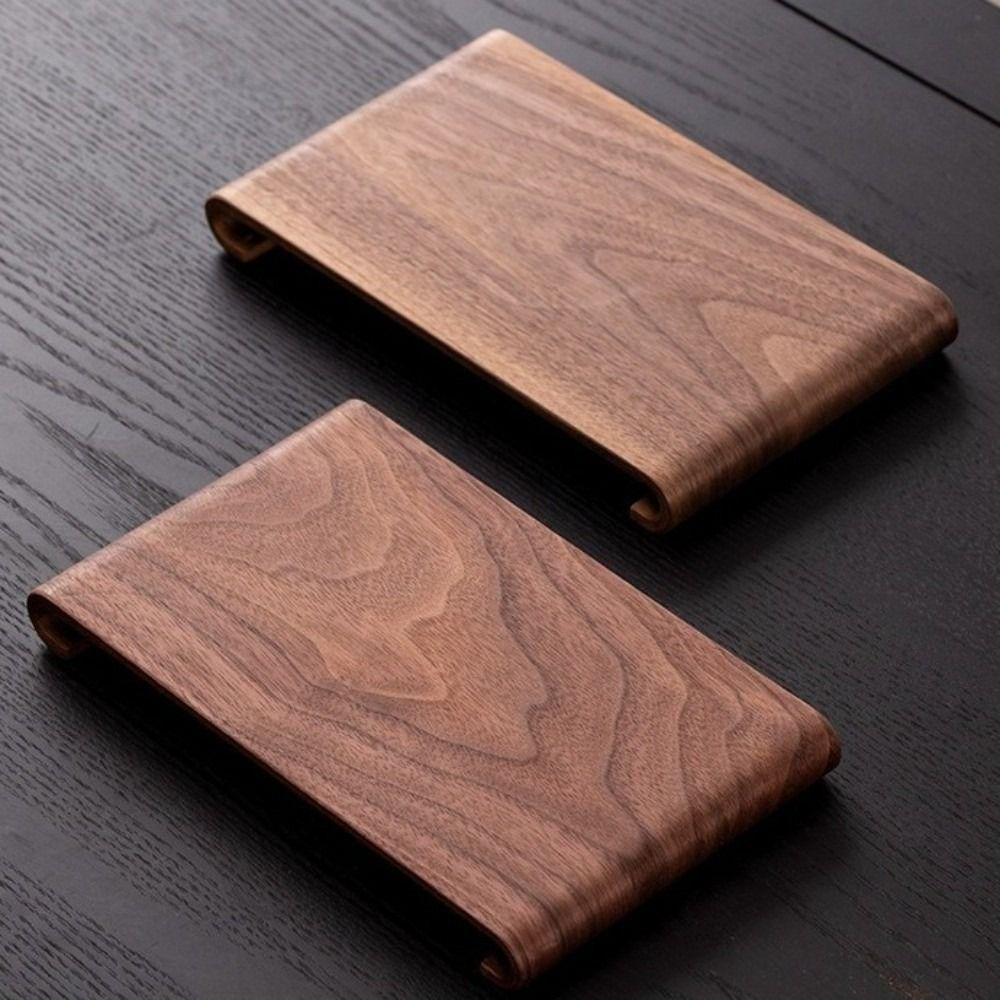 Rectangular Heat-resistant Tray Vintage Desktop Display Rack Simple Walnut Tea Tray  Home Decor