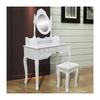 VidaXL Coiffeuse avec miroir et tabouret 7 tiroirs Blanc