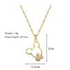 ZAKOL Gold Color Stainless Steel Hollow Mouse Head CZ Necklace for Women Cute Collar Accessories Girls Birthday Gift