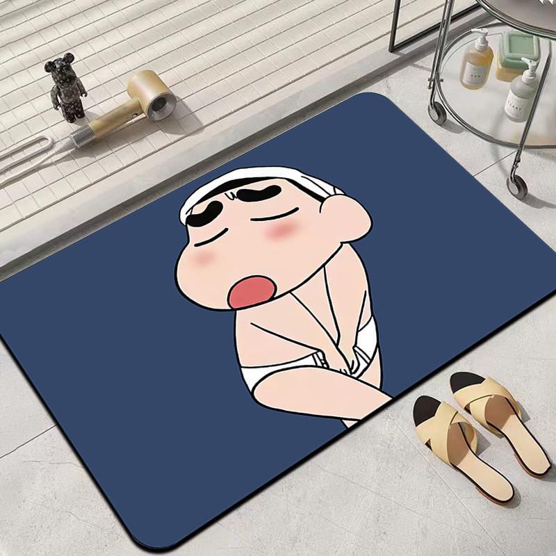 Cartoon Shin-chan Diatom Mud Bathroom Floor Mat - Dirt-Resistant, Easy Clean & Wear-Resistant