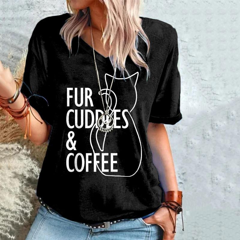 Women's pullover short-sleeved round neck 3D digital printed loose T-shirt