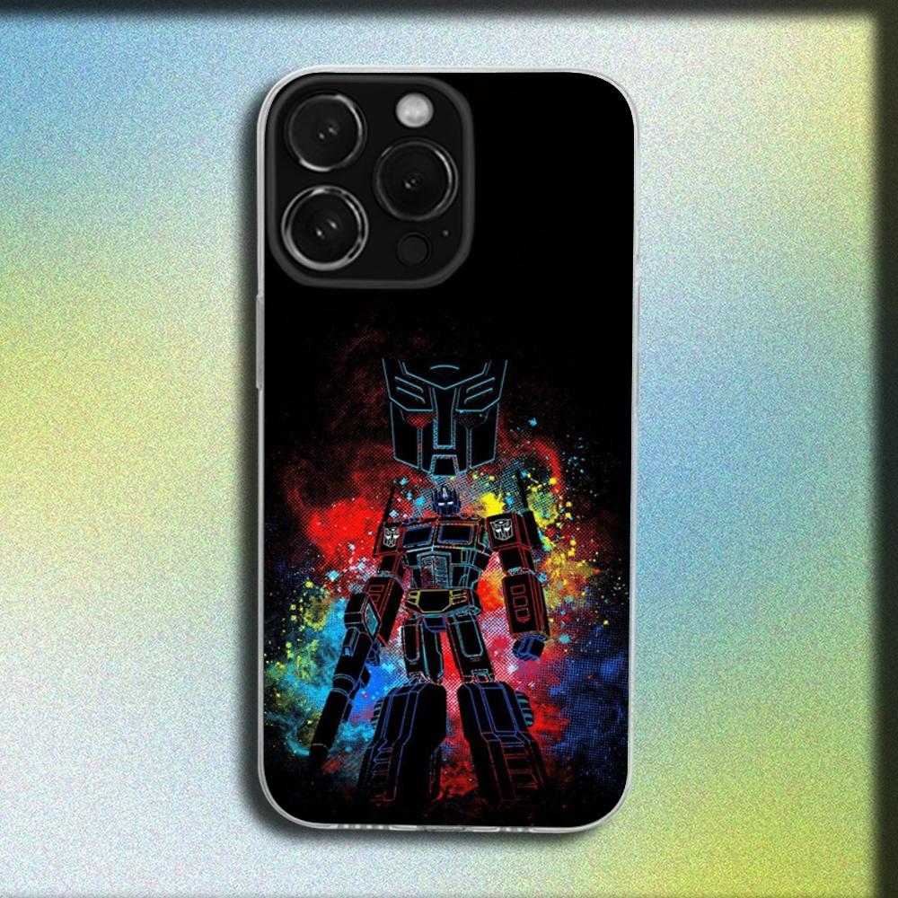 Cool T-Transformers Phone Case For iPhone 16,15,14,13,12,11 Plus,Pro,Max,XR,XS,Plus,SE,Mini Transparent Soft Cover