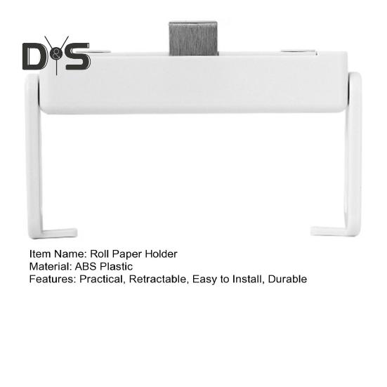 Retractable Paper Towel Holder Adjustable Length Simple Installation Roll Paper Holder Bathroom Kitchen Organizer