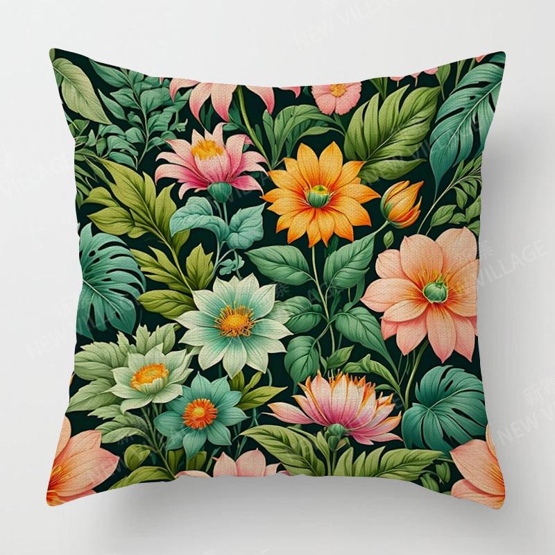 Tropical plant pattern cushion set bedroom cafe decor ins style living room sofa pillow set Throw pillowcase 40x40cm 45x45cm