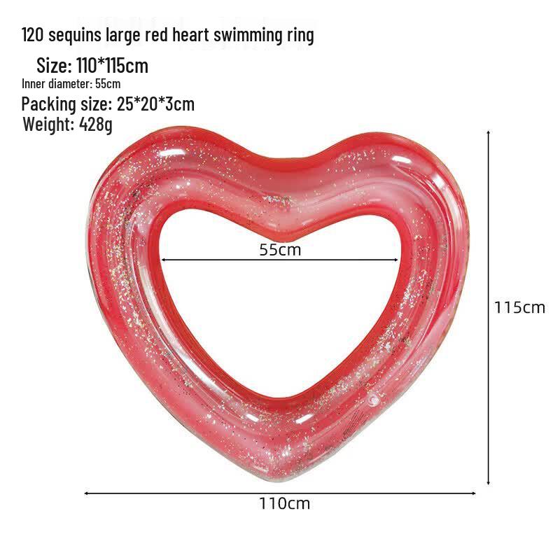 

Sanhe Retro Sequin Heart Swim Ring