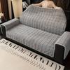Whole Piece Anti-Slip Quilting Sofa Cover, Thick Warm Stripe Flannel for Winter Living Room Sofa Decor Sofa Towel Slipcover