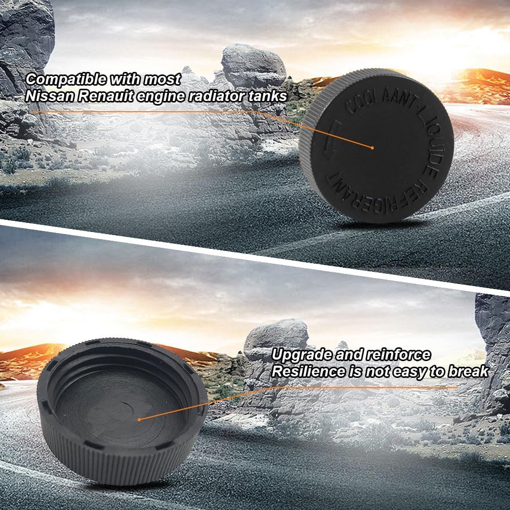 2PCS Coolant Reservoir Cap, Engine Radiator Water Tank Caps, Car Coolant Tank Lid Black Cover, 21712-79900 Auto Radiator Overflow Cove Compatible