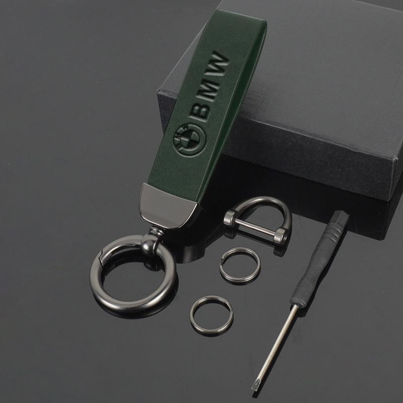 BAGD7 2026 Car Sticker Leather Car Emblem Keychain Rings Keyring For BMW F30 F10 E90 F20 E46 E60 E70 E39 E36 E87 X7 E92 E91 E28 X3 X1