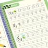 Kids Writing Practice 4Pcs Grooved Book with Pens Refills Pencil Gripper Reusable Handwriting Workbooks Alphabet Tracing Learning Children Workbook