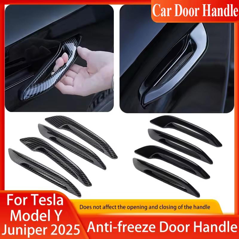 For Tesla Model Y Juniper 2025 Door Handles ABS Antifreeze Handle Stickers Patch Cover Car Modification Frost-proof Doorknob