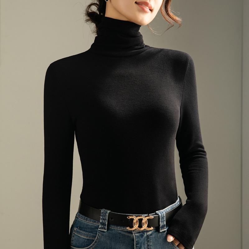New Women's Thickened and Velvet Autumn Clothes Women's Warm Velvet Heating Bottoming Shirt On Wool and Silk Thermal Clothes