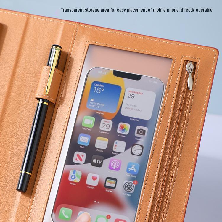 A5 Multifunctional Loose-Leaf Notebook with Phone Holder