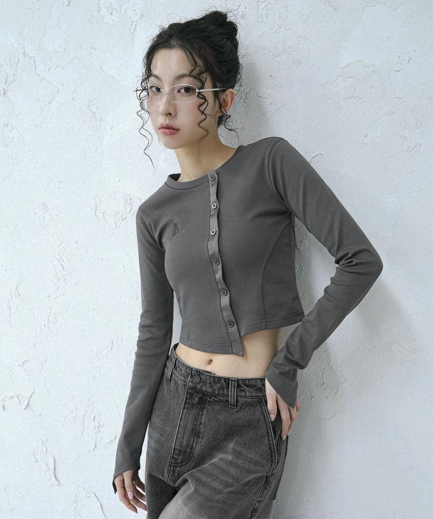 AVANDRESS Button Unbalance Long Sleeve - 2Col