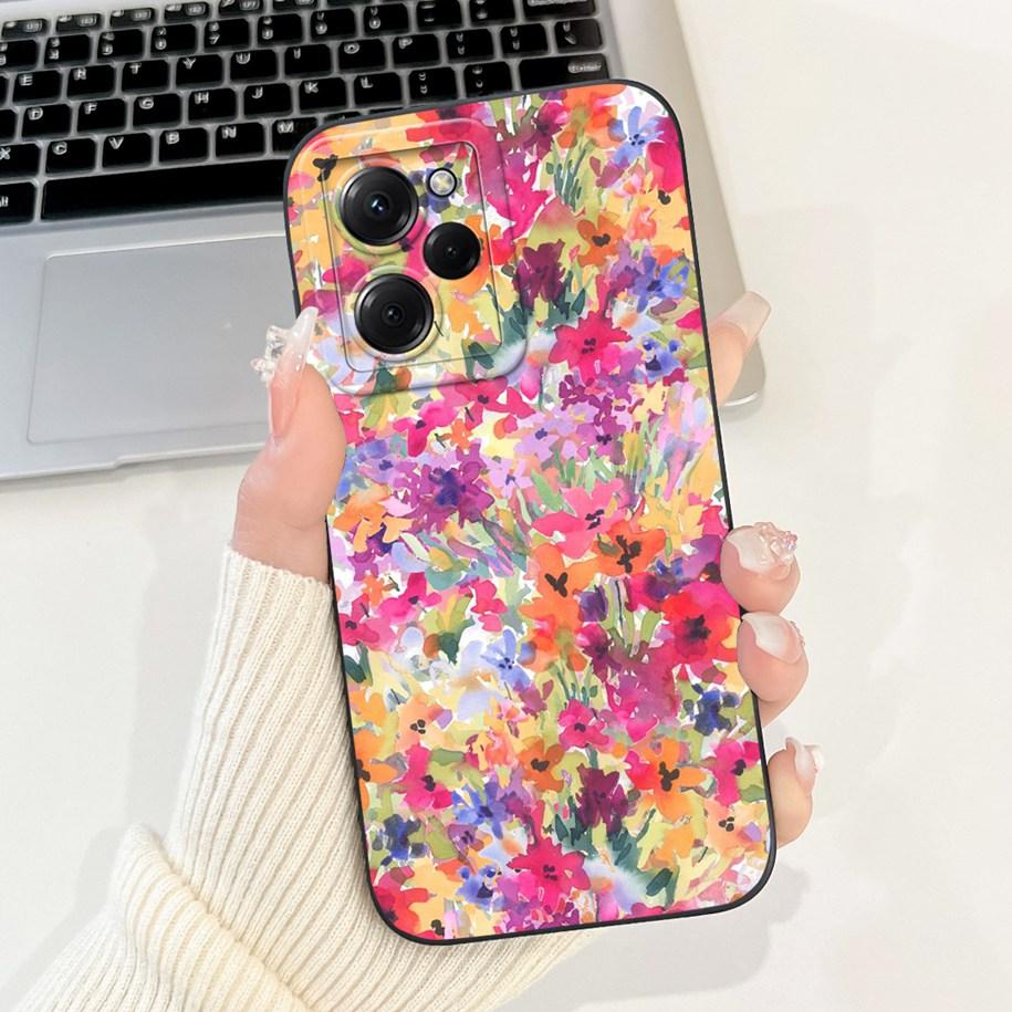 For Xiaomi Poco X5 Pro Case Cool Fashion Flower Sunset Soft Silicone Soft Protection Cover For Xiaomi Poco X5 X 5 X5Pro 5G Funda