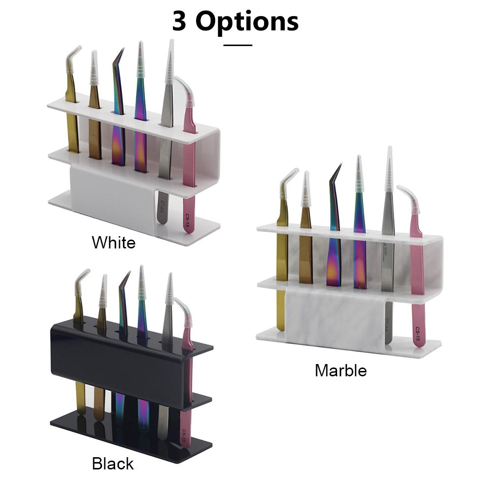 Lashes Extension Tweezer Holder Acrylic Eyelash Extension Tools Storage Organizer Display Stand Tweezers Scraper Shears Holder Rack 6 Holes