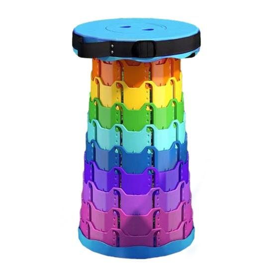 

Folding Stool with Carrying Handle Height Adjustable Retractable Stool Heavy Duty Outdoor Camping Picnic Fishing Collapsible Telescoping Chair Seat синий