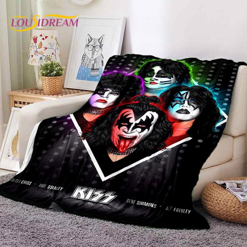 Kiss Rock Heavy Metal Band Gene Paul Soft Flannel Blankets,Throw Blanket Comfortable Blanket for Picnic Beds Sofa Home Bedroom