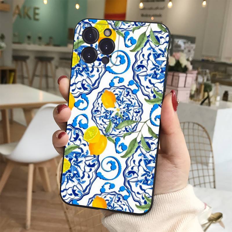 Mediterranean Lemon Phone Case For iPhone 14 11 12 13 Mini Pro XS Max Cover 6 7 8 Plus X XR SE 2020 Funda Shell