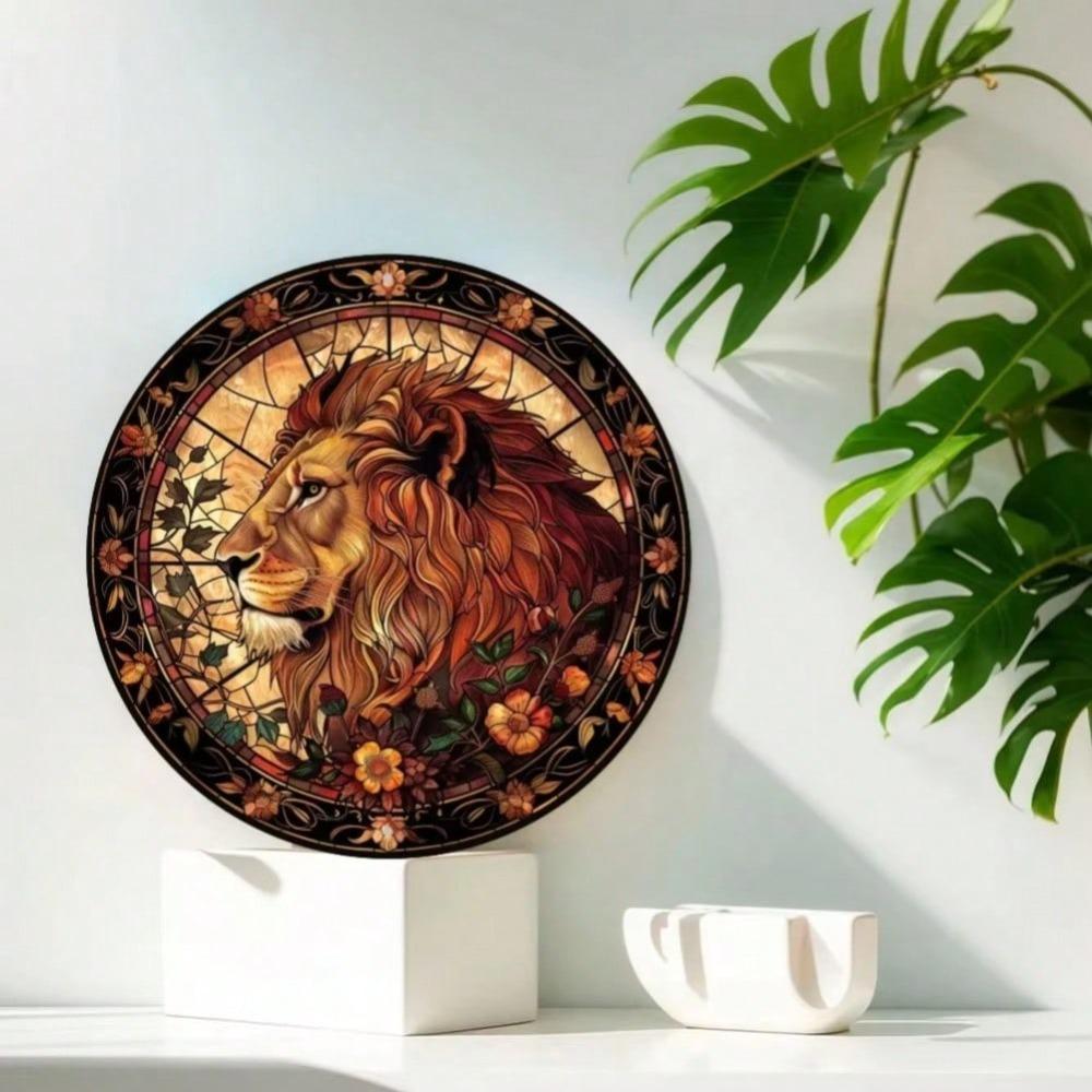 Lion Metal Tin Sign Wall Art Decor for Home Office Garage