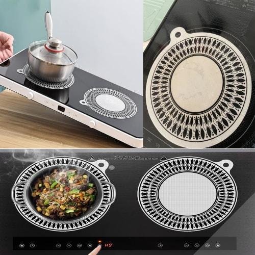 SensaBliss IH Cooktop Mat, 2-Piece Set, Non-Slip, Stain-Resistant, Scratch-Resistant, Prevents Burning, Trivet, Baking Mat, Stovetop Cover, Compatible