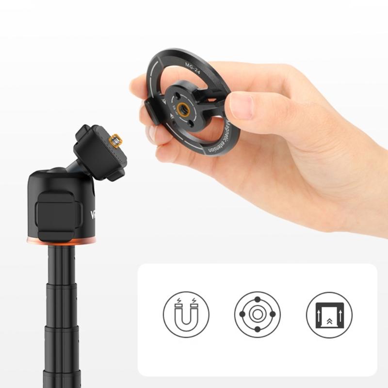 Strong Metal Magnetic Phone Tripod Mount Holder Works On 1/4 Thread And Cold Shoe Linkage For Camera Support
