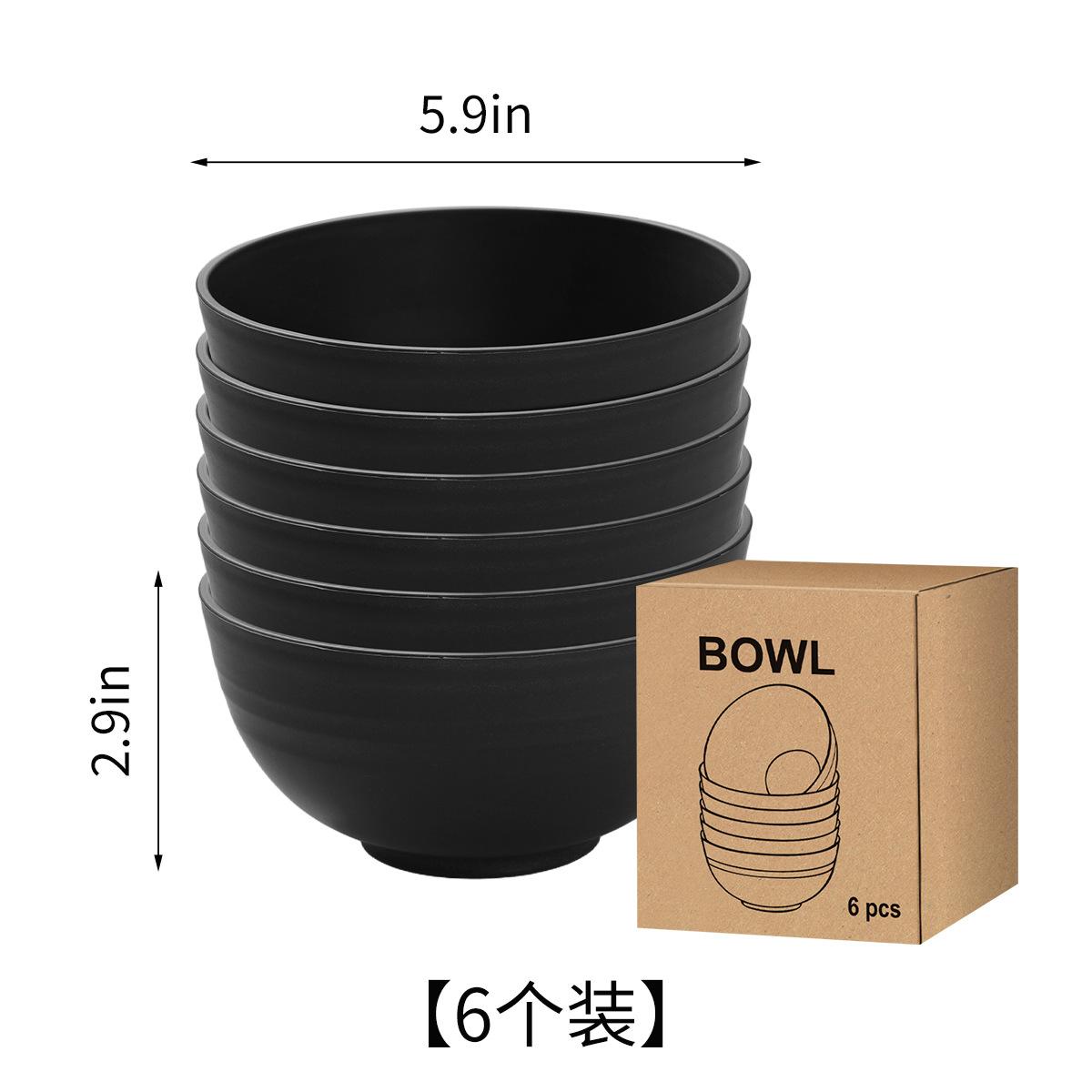 

8/6Piece Set Nordic Wheat Straw Bowl Home Salad Bowl Children s Creative Plastic Bowl Student Dormitory Rice Bowl Tableware Set