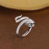 ANENJERY Spirale Schlange Offener Ring für Frauen Männer Persönlichkeit Zarte Retro Goldene Silber Farbe Zeigefinger Ring Geschenk anillos