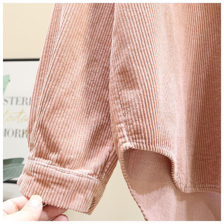 Women's Thickened Corduroy Long Sleeve Shirt - Autumn Winter Fashion, Korean Style Loose Casual Top
