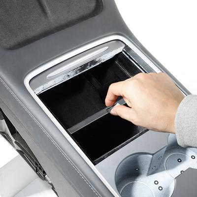 Car Central Armrest Storage Box for 2023 Tesla Model 3 Center Console Flocking Trunk Organizer Containers Car