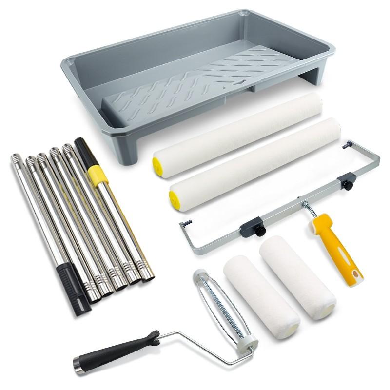 Extra Large Roller Brush Paint Floor Paint Latex Paint Wall Brush Tool Large Capacity Paint Tray Roller Brush Splicing Rod Set