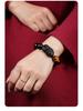 Black Gold Obsidian Pi Xiu Wealth Bracelet with Rotating Beads and Spacers for Men & Women.