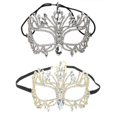 Rhinestones Masquerade Mask Half Face Mask Halloween Costume Accessories for Men Women Masquerade Halloween Cosplay