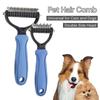 2 Sided Dog Fur Remover Anti Slip Handle Stainless Steel Head Cat Grooming Brush Tangle-Free Pet Grooming Tools Home Use