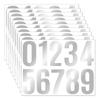 Large 4 Inch Reflective Number Sticker Glossy Metal Silver Black Self Adhesive for Mailbox Address ID