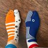 2 Pairs Unisex Creative Split Toe Middle Length Socks Stretchy Comfort With Playfully Fish Patterns For Active Lifestyle