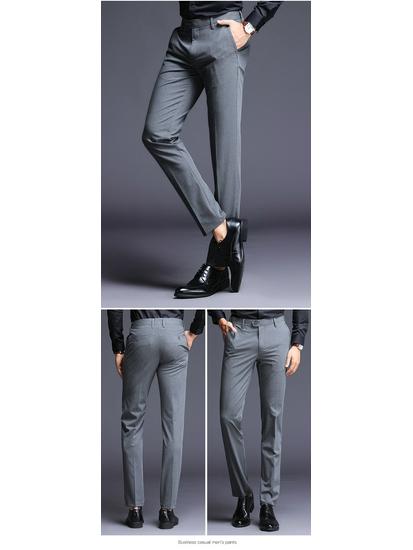 Men's Straight-Leg Mid-Iron Business Casual Trousers - 2024 Autumn/Winter