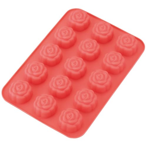 Kai Corporation Heat-Resistant Silicone Petit Muffin Pan, 15 Rose Cavities, CAKE MATE DL-6045